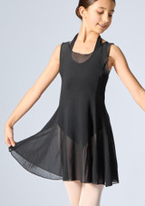 Move Dance Teen Serenity Mesh Cover Up Dress Black Front [Black]