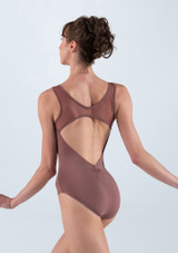 Violette scoop back leotard Pink Front 4 [Pink]