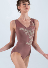 Violette scoop back leotard Pink Front [Pink]