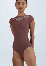 Arlette sweetheart neck leotard Pink Front [Pink]