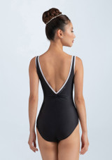 Monet V-back leotard Black Front 2 [Black]