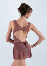 Leonie mesh skirt with velour print Pink Front 4 [Pink]