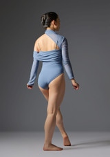 Jolista Forever Cutout Mesh Leotard Slate Blue Back 2 [Blue]
