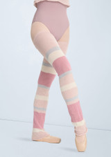 Heather Striped Legwarmers Pink Front 2 [Pink]