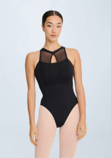 Hermione Halter Leotard Black Front [Black]