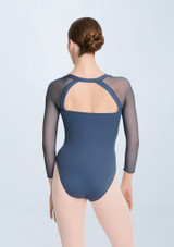 Hema Long Sleeved Leotard Aqua Front 8 [Blue]