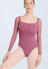 Hema Long Sleeved Leotard Violet Front [Purple]