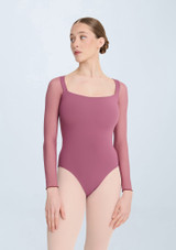 Hema Long Sleeved Leotard Violet Front 4 [Purple]