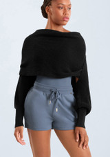 Mirella Warmup Scarf Black Front [Black]