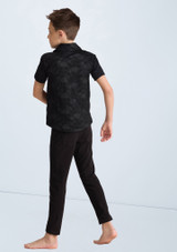 Weissman Boys Collared Lace Shirt Black 5 [Black]