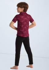 Weissman Boys Collared Lace Shirt Black Cherry 5 [Black]