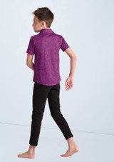 Weissman Boys Collared Lace Shirt Blackberry 5 [Purple]