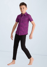 Weissman Boys Collared Lace Shirt Blackberry 5 [Purple]