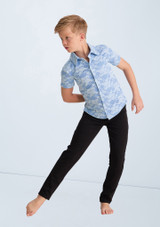 Weissman Boys Collared Lace Shirt Powder Blue 5 [Blue]