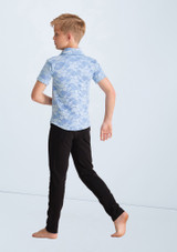 Weissman Boys Collared Lace Shirt Powder Blue 5 [Blue]