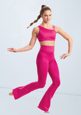Weissman Lustre Asymmetric Bra Top Lipstick 3 [Pink]
