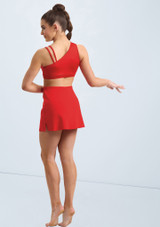 Weissman Lustre Asymmetric Bra Top Red 3 [Red]