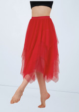 Weissman Soft Tulle Ruffled Skirt Red [Red]