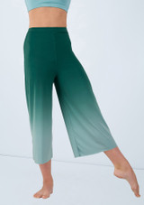 Weissman Ombre Cropped Culotte Pant Forest Green 6 [Green]