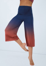 Weissman Ombre Cropped Culotte Pant Navy Blue 6 [Blue]