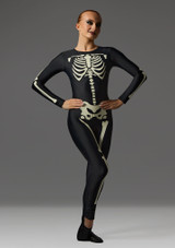 Skeleton Catsuit Black Front 3 [Black]