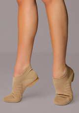 Move Dance Knit Split Sole Jazz Shoe Light Tan Front 3 [Brown]