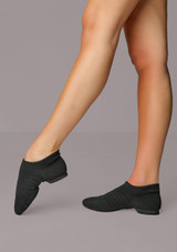 Move Dance Knit Split Sole Jazz Shoe Black Front 2 [Black]