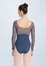 Intermezzo Imma Long Sleeved Leotard Aqua Back 2 [Blue]