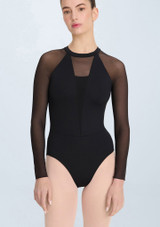 Intermezzo Ivette Long Sleeve Leotard Black Front [Black]