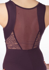 So Danca Floral Lace Tank Leotard* Purple Crop [Purple]