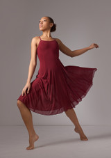 Move Dance Helena Mesh Dress Burgundy Front 3 [Red]