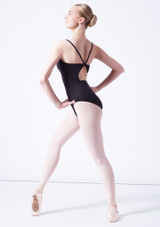Move Dance Piper Open Back Camisole Leotard Black Front [Black]