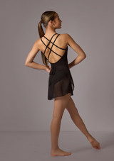 Move Dance Chloe Wrap Dance Skirt Black Back [Black]