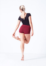 Move Dance Sasha Rolltop Dance Shorts Burgundy Back [Red]