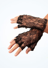 Lace Fingerless Gloves Black Main [Black]