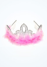 Silver Tiara with Marabou Trim Pink Main 2 [Pink]