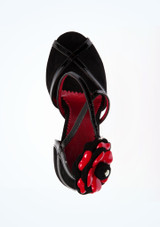 PortDance Brodea Salsa & Tango Shoe 3" Black-Red 2 [Black]