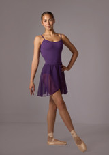 Move Dance Tilly Midi Wrap Dance Skirt Deep Purple Front [Purple]