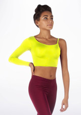 Alegra Shiny Echo Dance Top Yellow front #2. [Yellow]