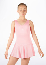 Alegra Girls Shiny Minnie Skirted Leotard Flesh Main [Tan]