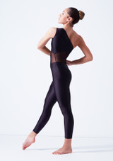 Ballet Rosa One Shoulder Unitard - Black Black Side [Black]