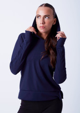 Ballet Rosa Warm Up Hoodie Blue Front 2 [Blue]