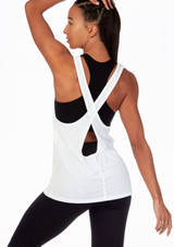 Move Dance Cross Back Dance Top White Back [White]