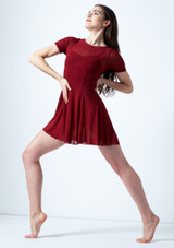 Move Dance Ceres Short Sleeve Lyrical Dress Red Front [Red]