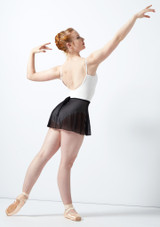 Ballet Rosa Flock Mesh Wrap Skirt Black Back [Black]