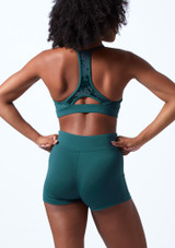 Bloch Racerback Floriade Mesh Crop Top Green Back 2 [Green]