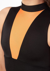 Alegra Fuse Long Sleeve Leotard Orange Front [Orange]