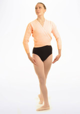 Tappers & Pointers Kids Knit Ballet Wrap Peach Main [Pink]