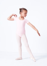 Move Dance Freya Girls Leotard White Front [Pink]