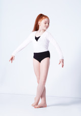 Capezio Class Kids Crossover Ballet Wrap White Front 2 [White]